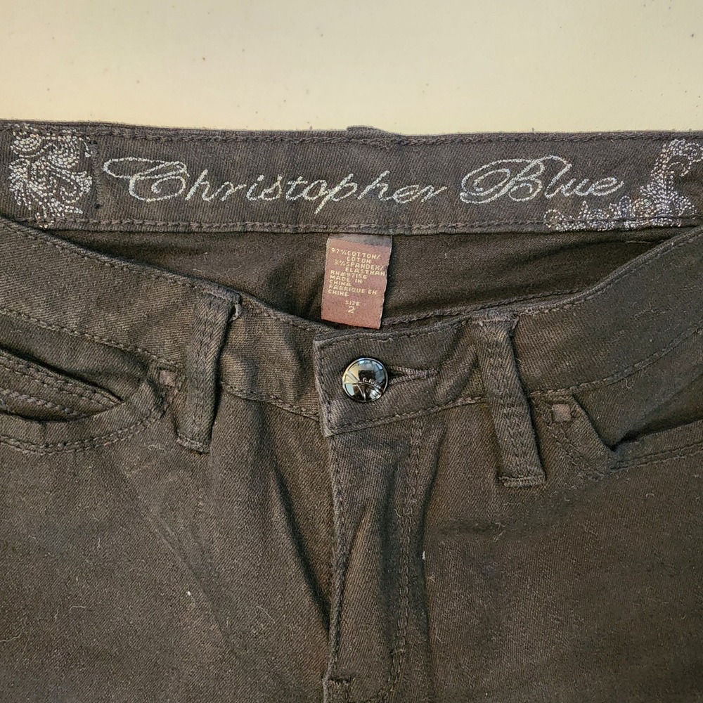 Christopher Blue Black Skinny Jeans Size 2 (Fits like 26)